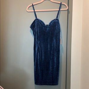Blue velvet dress
